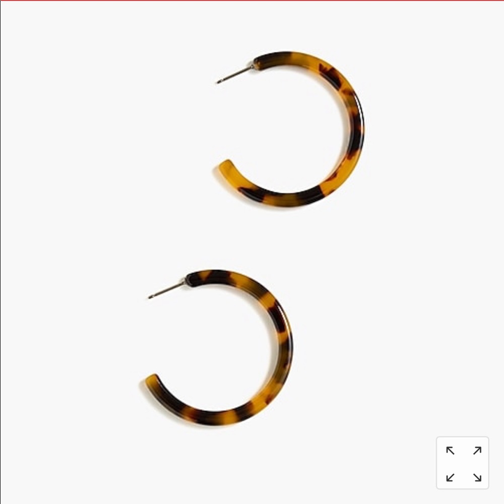 J. Crew Mini Lucite Tube Hoop Earrings Tortoise